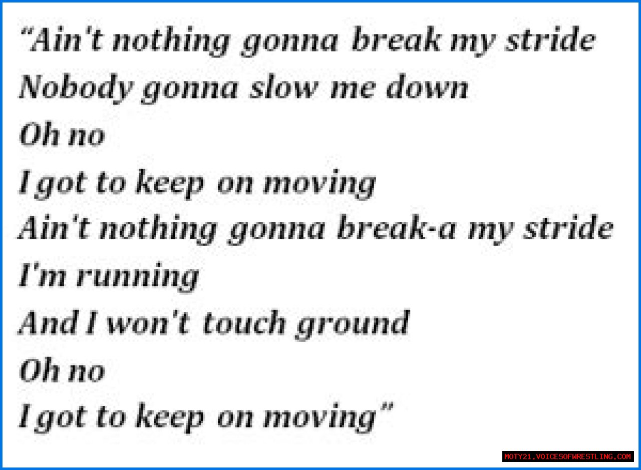 Nothing is going to break my stride lyrics