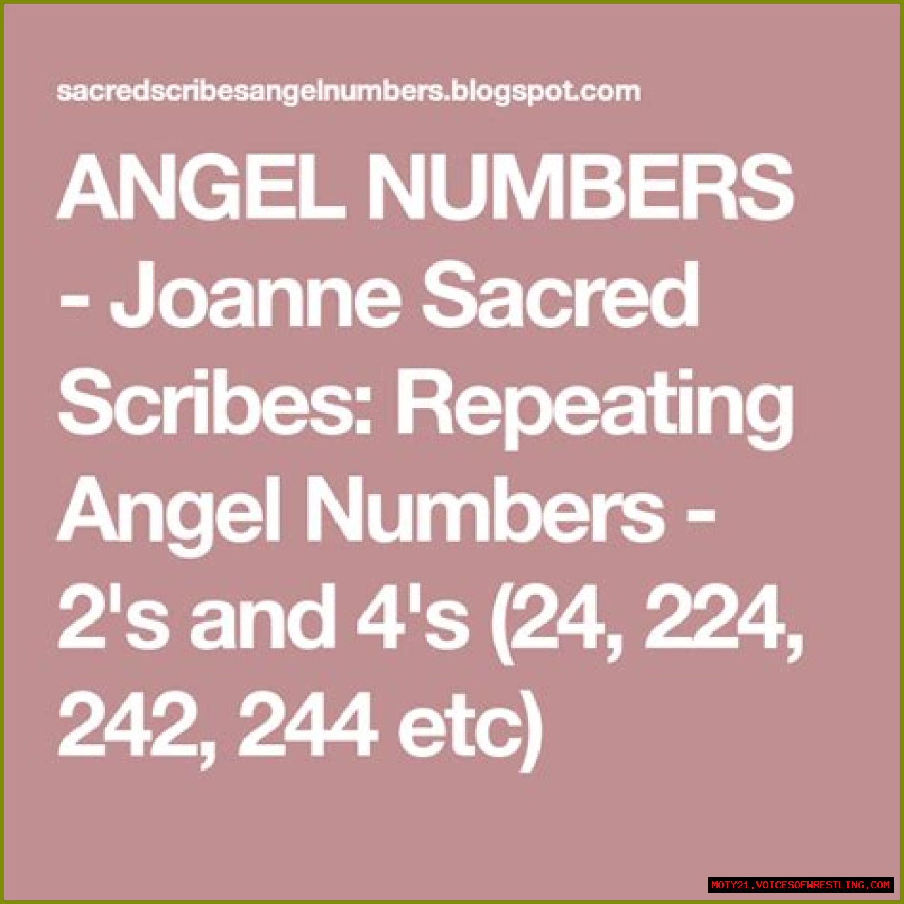 
Repeating Angel Numbers - 2's and 4's  (24, 224, 242, 244 etc)
